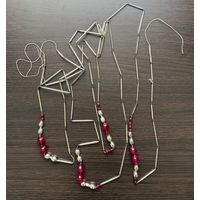 Старинные елочные бусы стеклярус К.6