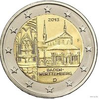 2 евро 2013 Германия Монастырь Маульбронн, Баден-Вюртемберг дворы A G F D J UNC из ролла на выбор
