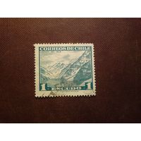 Чили 1967 г.Изумрудное озеро Лагуна-дель-Инка в регионе Вальпараисо.  /23а/