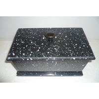 Большая Шкатулка Ларец СССР Из Натурального Камня Обсидиан