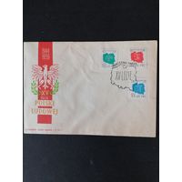 Польша 1959 КПД с полной серией марок "15 лет Польской Народной Республике" (спецгашение) Mi.1108-1110 каталог 1.00 евро