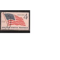 США-1959, (Мих.755) , гаш. , Флаг (одиночка) ,
