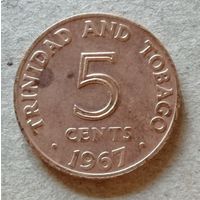 Тринидад и Тобаго 5 центов 1967 год, KM# 2
