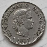 Швейцария 10 раппенов 1937 год