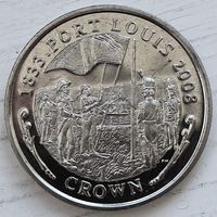 Фолклендские острова 1 крона 2008 год "175 лет Порт-Луи"