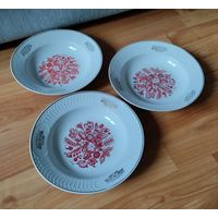 Тарелки большие суповые СССР позолота