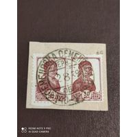 Марка СССР стандарт работница гашение 1939 Семёновка