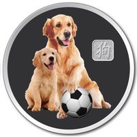 Лаос 2018г. Футбол Год собаки Серебро Пруф!