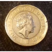 1 фунт, Великобритания 2017 г.
