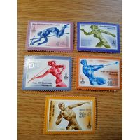 Марки СССР. 1980 год. Олимпиада 1980 в Москве. Легкая атлетика. (2 выпуск). (серия из 5 марок). Чистые.