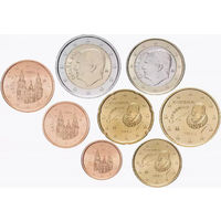 Испания набор монет 1, 2, 5, 10, 20, 50 евроцентов; 1, 2 евро, UNC. Новый король! Предложите свою цену или обмен!