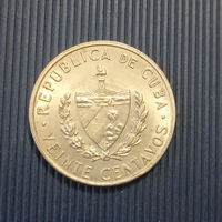 Куба 20 сентавос 1962 год Хосе Марти состояние