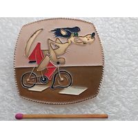 Значок. Ну, Погоди! Волк на велосипеде. САЗ