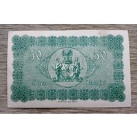 Werty71 Германия 50 марок 1918 aUNC банкнота РЕМШАЙД