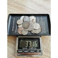 Лот (1) уставших серебряных монет, билон, серебро. С 1 рубля без МЦ