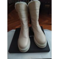 Женские ботинки зимние HALMANERA(Италия),размер 38,натуральная кожа,натуральный мех