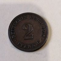 2 пфеннига 1906 D