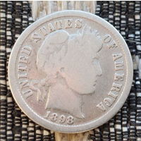 США 10 центов 1898 года. Дайм. Свобода. Серебро. Сторгуй за свою цену, предложи обмен!