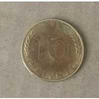 Монета 10 пфеннигов 1970 D Германия.