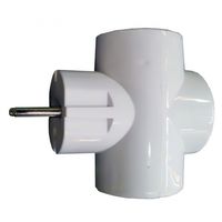 Разветвитель тройник 3х2П 16А 250В белый ТDM