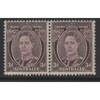 1937 Австралия ** George VI, 2 марки из серии, сцепка (SG 187) Британские колонии