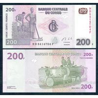 Конго 200 франков 2013 год. UNC