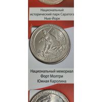 США. 25 центов (квотер) Национальный мемориал Форт Молтри 2016
