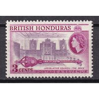 74.BrKCI. Великобритания. Колонии. Британский Гондурас. Местные мотивы. Елизавета II. 1961 г. 3C. Mi.#143D.