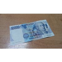 10000 лир 1984 года Италии 083388 красивый номер
