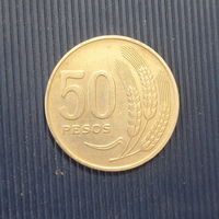 Уругвай 50 песо 1970 год герб колосья