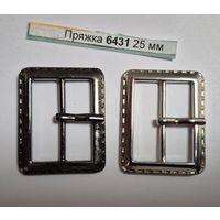 Пряжка с язычком 25 мм никель, черный никель 6431