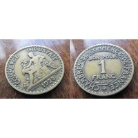 Монета 1 франк один Франция 1923 портрет Гермес Меркурий мифология