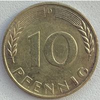 Германия 10 пфеннигов 1950 г. D