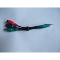 Аудио кабель, переходник, универсальный Jack 3.5 male - 3 RCA тюльпан female