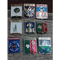 Гербы городов. Сборный лот (16).