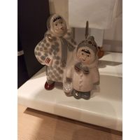 Статуэтка фарфор Зимний дворик, дети. Полонное.