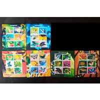 СЕРИЯ БЛОКОВ  БАБОЧКИ НАСЕКОМЫЕ фауна   MNH