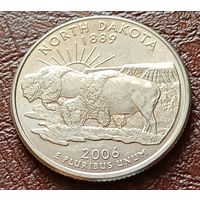 США 25 центов , Р  2006 Квотер штата Северная Дакота   ( 2-5-7 )