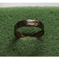 Кольцо с геометрическим орнаментом XVIIIв.  Диаметр 19мм. лот ок-7,5