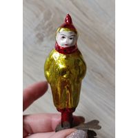 Елочные игрушки, стекло, мальчик в костюме клоуна