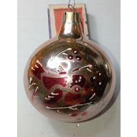 Игрушка на ёлку , Шарик , винтаж , стекло , СССР . С рубля