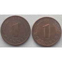 Германия 1 пфенниг 1981 г. G. Цена за 1 шт.