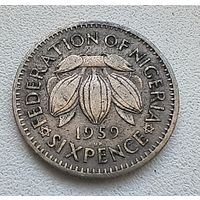 Нигерия 6 пенсов, 1959  4-1-36