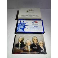 Годовой набор монет США 2007 г.(без квотеров) и набор президенты США 2007 г.в боксах Proof.