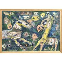 Акулов В.И "Панегирика свободы", 2019г. Бумага, акрил. Размер с рамой 47.5х34.5 см.