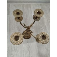 Старинный бронзовый,размерный подсвечник