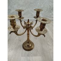 Старинный бронзовый,размерный подсвечник