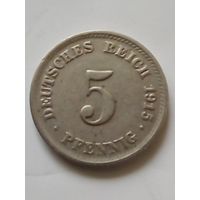 Германия.5 пфеннигов 1915 D