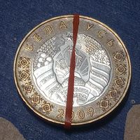 Беларусь 2 рубля 2009 Брак, разворот( поворот)
