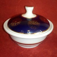 Масленка кобальт позолота СССР джемница